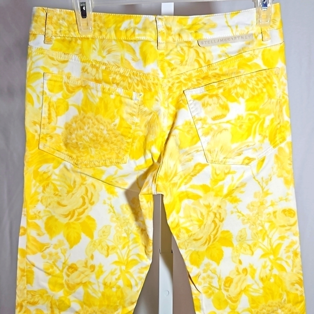 Stella McCartney Yellow/White Floral Print Skinny Jeans Size 27 - Picture 7 of 8